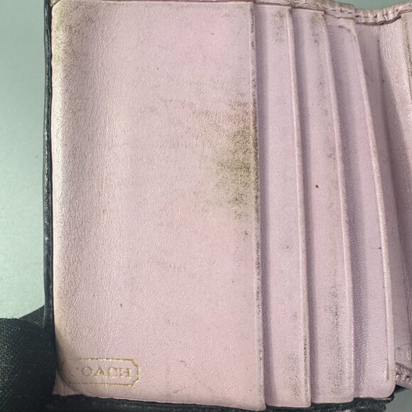 Vintage Coach Black Leather Bifold Turn-lock Wallet - Picture 5 of 14